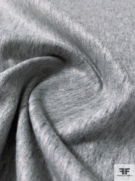 Italian Solid Brushed Wool Coating - Animal Grey