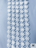 Ditsy Floral Grid Guipure Lace Trim - White