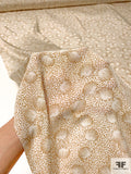 Seashells and Speckles Printed Silk Crepe de Chine - Tan / White