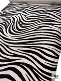 Zebra Pattern Printed Silk Crepe de Chine - Black / Off-White