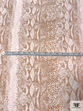 Snakeskin Printed Silk Crepe de Chine - Mesa Tan / Light Dusty Rose / Off-White