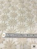 Sunflower Embroidered Polyester Organza - Ivory / White