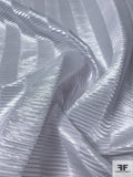 Two-Way Pleated Striped Lightweight Polyester Satin - White
