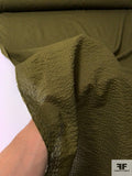 Made in Japan Plissé Cotton Voile Shirting - Olive Green