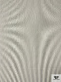 Vertical Yarn-Dyed Striped Laundered Cotton Shirting - Light Ecru / Black
