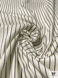 Vertical Yarn-Dyed Striped Laundered Cotton Shirting - Light Ecru / Black