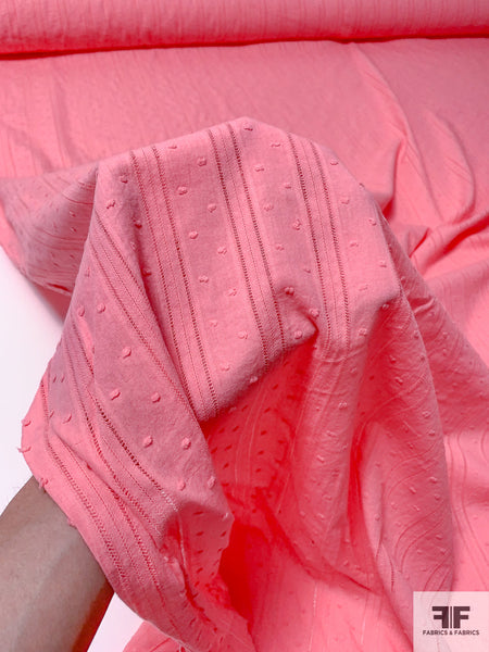 Swiss Dot Cotton Lawn – Peachy Pink – Watsons Fabrics