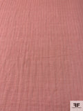 Woven Vertical Striped Cotton Voile - Muted Coral / White