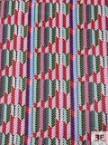 Modern Cubic Herringbone Printed Polyester Chiffon - Multicolor