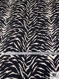 Tiger Printed Hammered Polyester Charmeuse - Black / Ivory