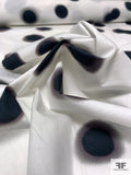 Hazy Circles Printed Stretch Cotton Poplin - Black / White