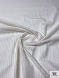 Italian Solid Wide Wale Stretch Cotton Corduroy - White