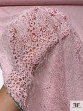 Italian Leaf Pattern Lace with Fine Cording - Baby Pink
