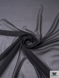 Italian Striped Crinkled Seerskucker Silk Chiffon - Anchor Grey / Dark Grey