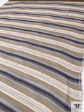 Hazy Striped Printed Crinkled Silk Chiffon - Khaki / Purple / Light Blue / Oatmeal