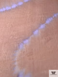 French Tie-Dye Printed Fine Silk Chiffon - Soft Brown / Electric Lilac