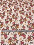 Floral Printed Silk Chiffon - Cranberry / Marigold / Olive / Off-White