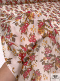 Floral Printed Silk Chiffon - Cranberry / Marigold / Olive / Off-White