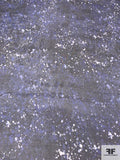 Splatter Printed Silk Chiffon - Navy Blue / Black / White