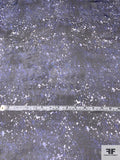 Splatter Printed Silk Chiffon - Navy Blue / Black / White