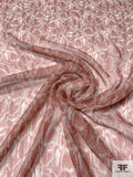 Reptile Inspired Printed Silk Chiffon - Clay Brown / Smoky Seafoam / Off-White