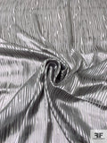 Wood Grain Satin Striped Silk Chiffon - Coin Grey