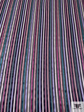 Italian Vertical Satin Striped Silk Chiffon - Teal / Dusty Pink / Berry / Periwinkle