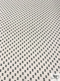 Square Clip Polyester Chiffon - Off-White / Black