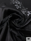 Floral Satin Burnout Chiffon Panel - Black