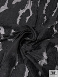 Italian Abstract Fil Coupé Burnout Silk Chiffon - Black
