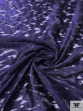 Italian Abstract Burnout Silk Chiffon - Navy