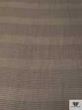 Heavy Silk Chiffon with Horizontal Lurex Pinstripes - Smoky Olive / Black