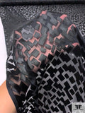 Geometric Burnout Silk Blend Chiffon - Black