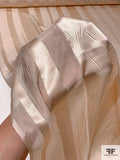 Satin Striped Burnout Silk Chiffon - Light Peachy Blush