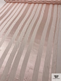 Satin Striped Burnout Silk Chiffon - Champagne Pink