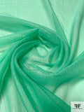 All-Over Lurex Pinstriped Silk Chiffon - Seafoam Green