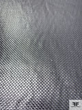 Checkered Lightweight Metallic Brocade - Silver / Lavender