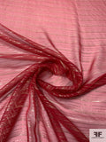 Lurex Striped Silk Chiffon - Dusty Cranberry / Gold