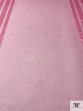 Double-Border Pattern Satin Striped Burnout Silk Chiffon - Pink