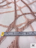 Branch Vines Cloqué Polyester Organza with Slight Shimmer and Lurex - Blush Pinks / Shimmery White