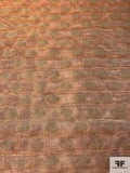 2-Ply Silk Organza with Lurex Threads in Between - Copper / Antique Green / Gold