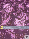 Paisley Floral Printed Silk Organza - Purple / Orchid Purple / Pink