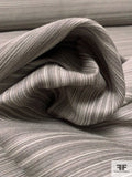 Italian Striped Striations Silk and Wool Blend Suiting - Shades of Grey