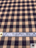 Made in Japan Plaid Cotton Shirting - Tan / Black / Off-White