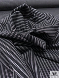 Made in Japan Vertical Striped Cotton Shirting - Black / Off-White