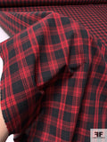 Made in Japan Plaid Cotton Shirting - Red / Black