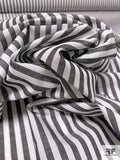 Made in Japan Vertical Striped Cotton Shirting - Off-White / Off-Black