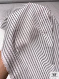Made in Japan Vertical Striped Cotton Shirting - Off-White / Black