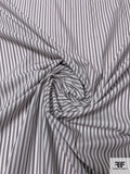 Made in Japan Vertical Striped Cotton Shirting - White / Grey