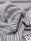 Made in Japan Vertical Striped Cotton Shirting - White / Grey